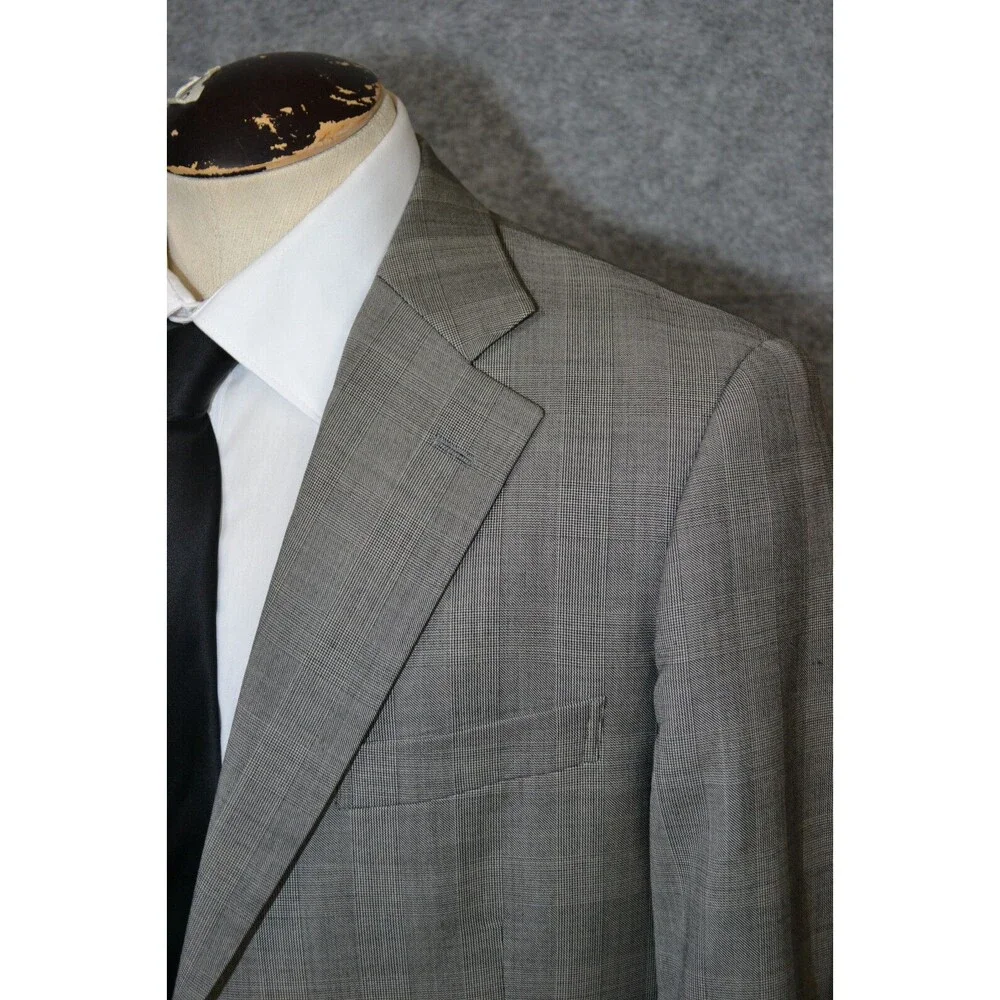 John W. Nordstrom Loro Piana Wool Blazer Mens 42R‎ Gray Glenn Check Sport Jacket